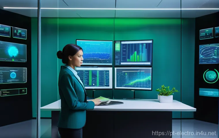 전력 시스템 시험 장비 - **Prompt:** A skilled, professional electrical technician, wearing a clean, dark blue utility shirt,...