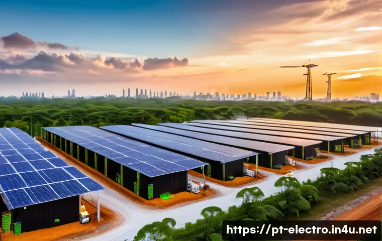 전기공학의 건설 산업 응용 - A modern construction site in Brazil at sunset, featuring advanced building automation systems; visi...